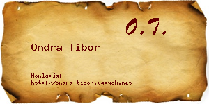 Ondra Tibor névjegykártya